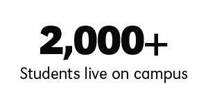 2,000+ students live on campus