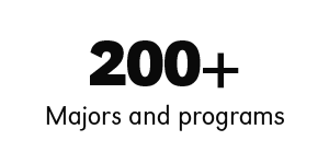 200+ majors and programs