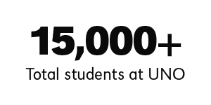 15,000+ total students at UNO