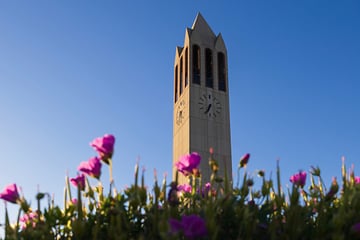UNO Bell Tower and Flowers