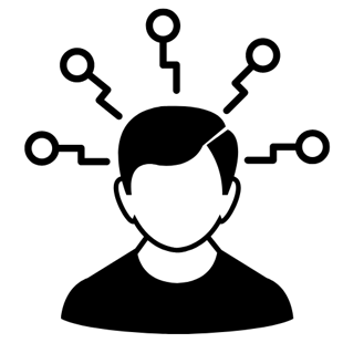 Image of a Person with Information going to their head