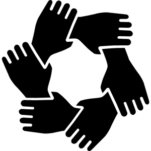Image of hands holding the wrist of other hands in the shape of a circle