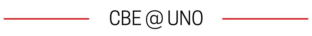 Header that reads, CBE at UNO