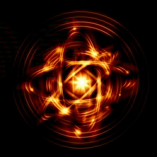 Image of color atoms and electrons. Physics concept-1