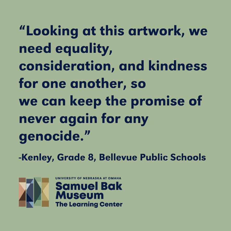 A quote from Kenley, Grade 8, Bellevue Public Schools. 