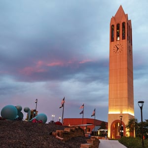 campanile sunset east