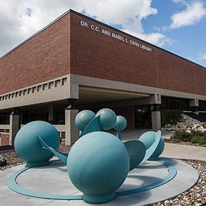 Library sculpture side SQ