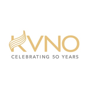 KVNO Anniversary logo
