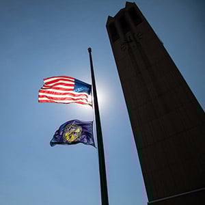 Campanile Flags Lowered