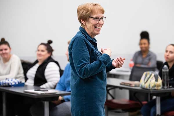 Marcia Adler, Ph.D., teaching at UNO