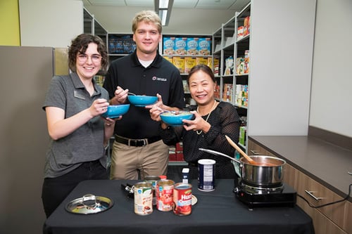 Chancellor Li at the Mav Food Pantry 1121