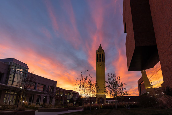 campanile sunset west